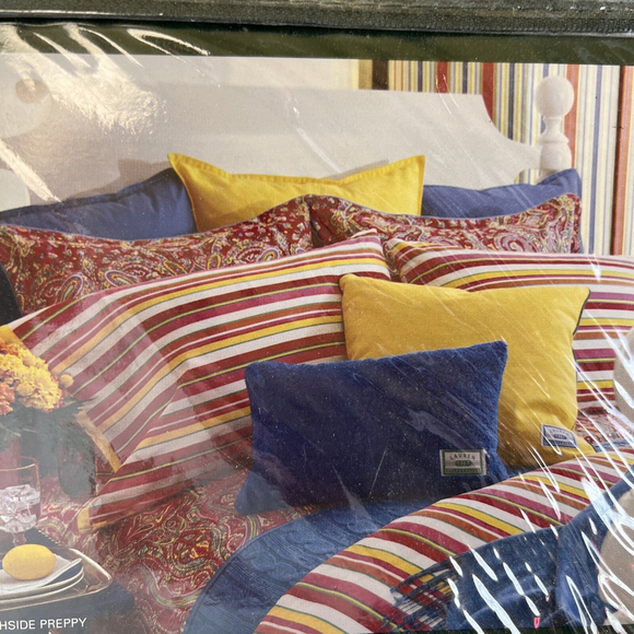 Ralph Lauren Beachside Preppy Paisley King Paisley Shams & Royal Bedskirt - Picture 6 of 6